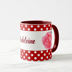 Mug Roses roses florale Pointe Polka