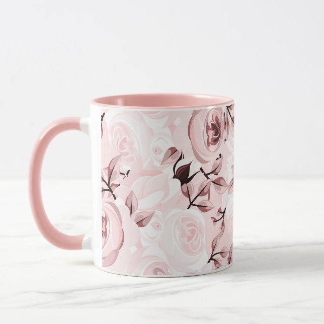 Mug Roses Roses Pâles Glamour Chic Usé (Gauche)