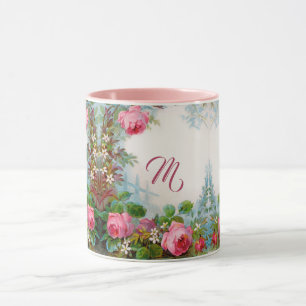 MUG ROSES ROSES ROSES ET JASMINES MONOGRAMME FLORALE M