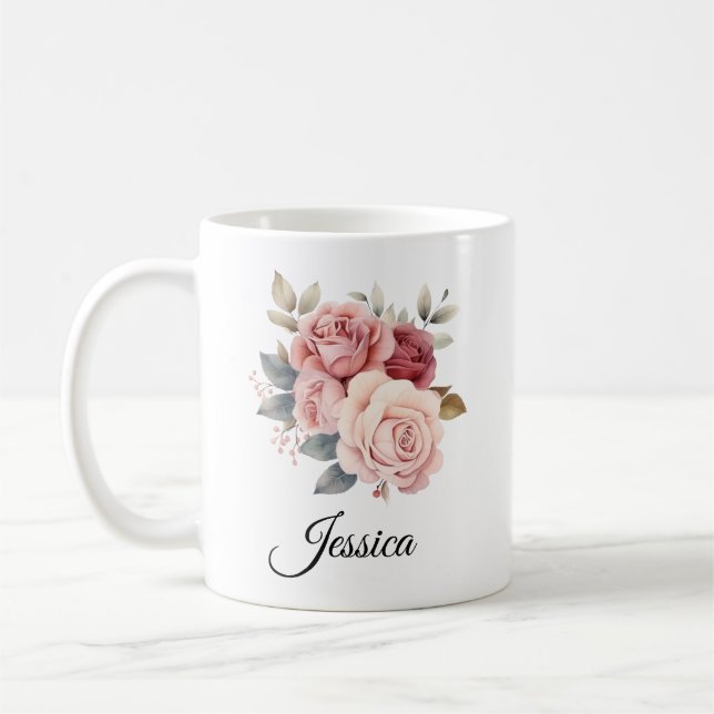 Mug Roses Roses Roses Roses Roses - Nom Personnali (Gauche)