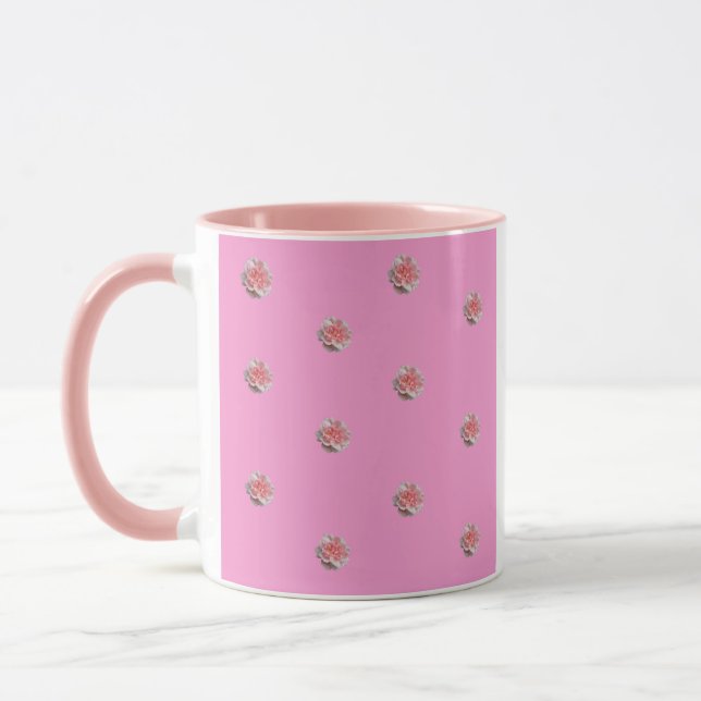 Mug Roses roses sur rose (Gauche)