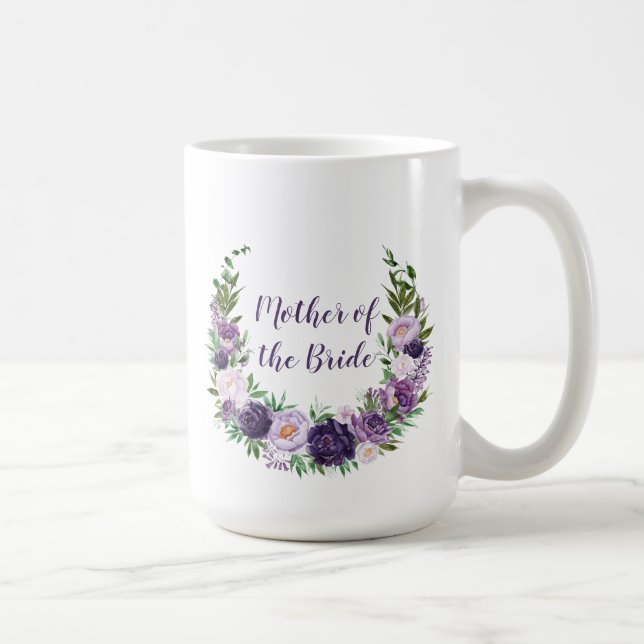 Mug Roses roses violets, lavande, mère de la mariée (Droite)