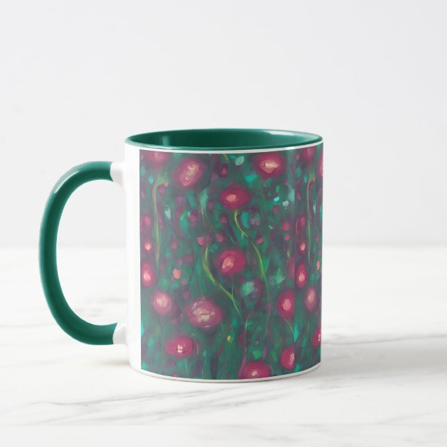 Mug Roses rouges abstraites atténuées (Gauche)