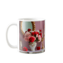 Roses rouges avec miroir, romance