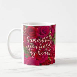 Mug Roses rouges de la Saint-Valentin avec message per