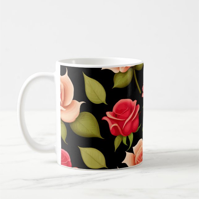Mug Roses rouges florales (Gauche)