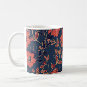 Mug Roses rouges Peonies Arrière - plan foncé