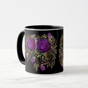 Mug Roses violettes à l'aquarelle