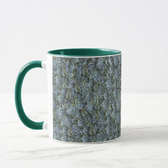 MUG ROSETTES DE PLANTE SUCCULENTE GRIS VERT (Gauche)