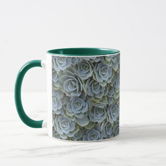 MUG ROSETTES PLANTES SUCCULENTS GREEN VERT (Gauche)