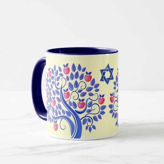 Mug Rosh Hashanah | Cadeau du Nouvel An juif (Devant gauche)