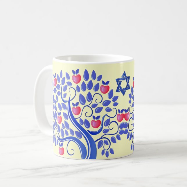 Mug Rosh Hashanah | Cadeau du Nouvel An juif (Devant gauche)