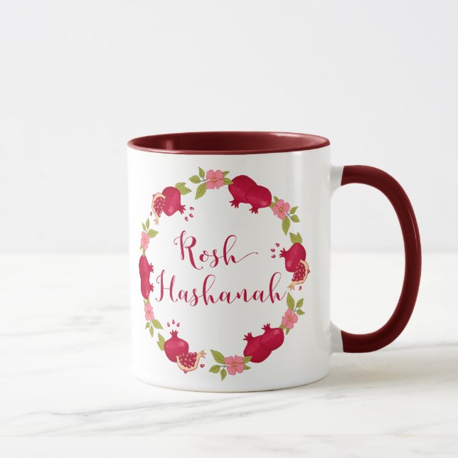 Mug Rosh Hashanah Nouvelle année Fleur de grenade (Droite)