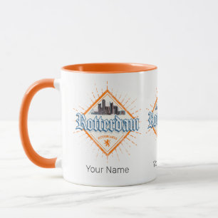 Mug Rotterdam City Pays-Bas Skyline Néerlandais Vintag