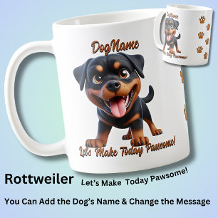 Mug Rottweiler - Ajouter le nom du chien, modifier le