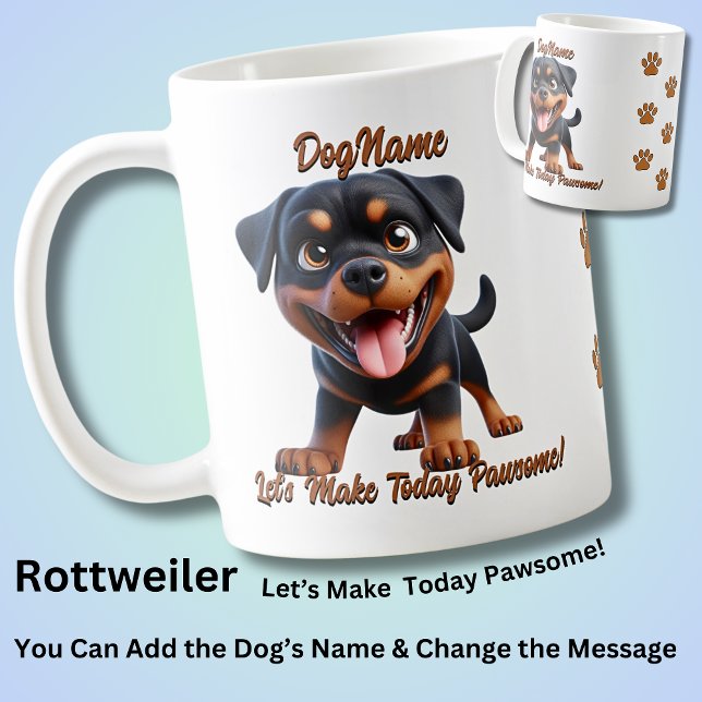 Mug Rottweiler - Ajouter le nom du chien, modifier le  (Créateur téléchargé)