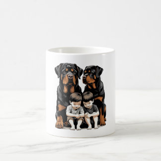 Mug Rottweiler as loyal guardians of kids