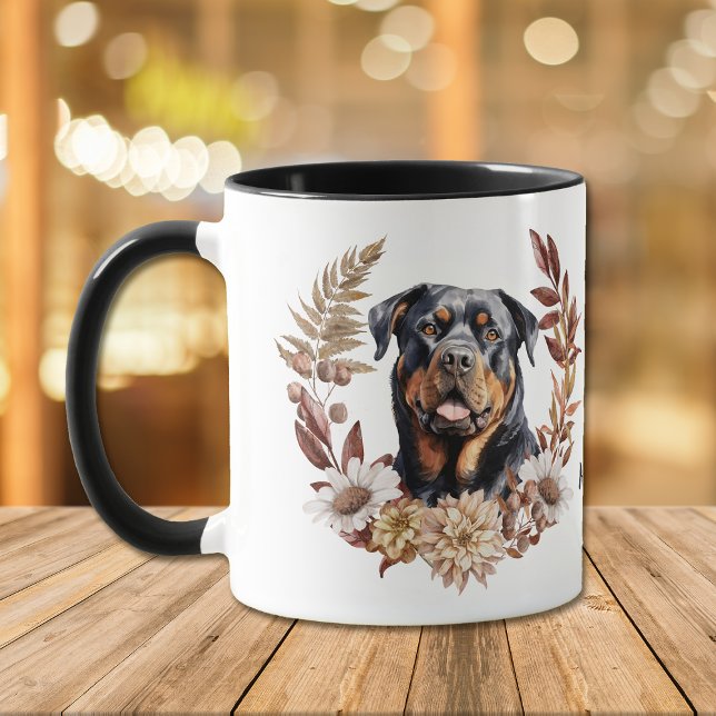 Mug Rottweiler Dog Automne Wreath (Créateur téléchargé)
