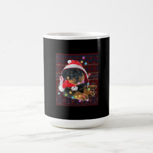 Mug Rottweiler feux de Noël Amoureux des chiens moche