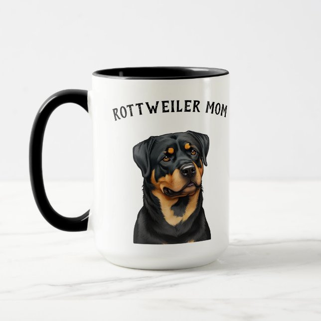 Mug Rottweiler Illustration mignonne Amoureux des chie (Gauche)