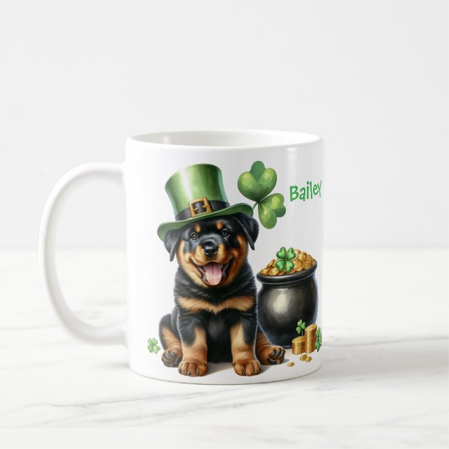 Mug Rottweiler personnalisé Saint-Patrick (Gauche)