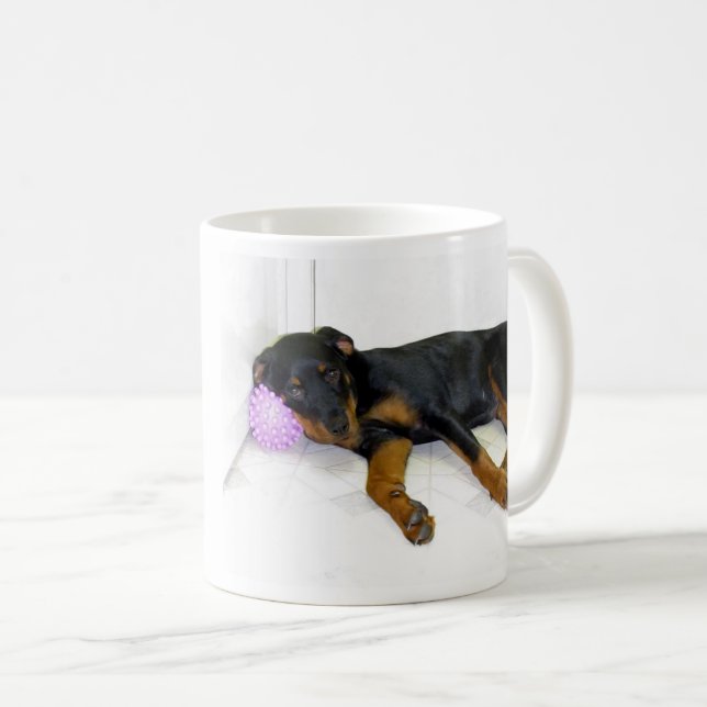 Mug Rottweiler Puppy Play Now ou Pay Ultérieurement Mu (Devant droit)