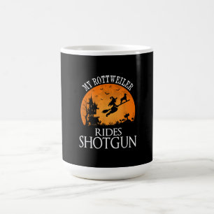 Mug Rottweiler Rides Shotgun Amoureux des chiens Hallo