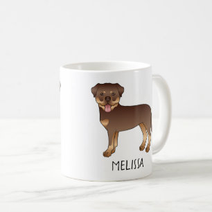 Mug Rottweiler Rouge Et Brun Chien De Dessin Animé Mig