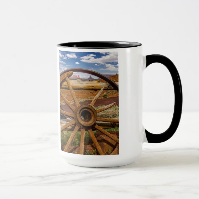 Mug Roue de chariot en gros plan, Arizona (Droite)