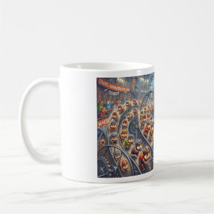Mug Roue de course de hamsters mignons Graphique de sp