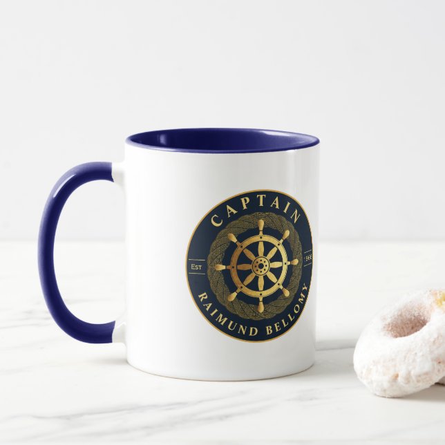 Mug Roue de navire en or (Avec donut)