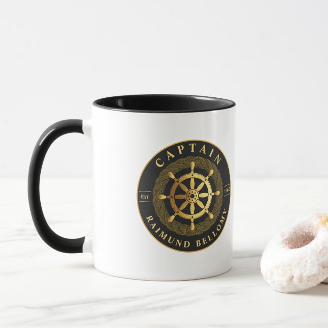 Mug Roue de navire en or (Avec donut)