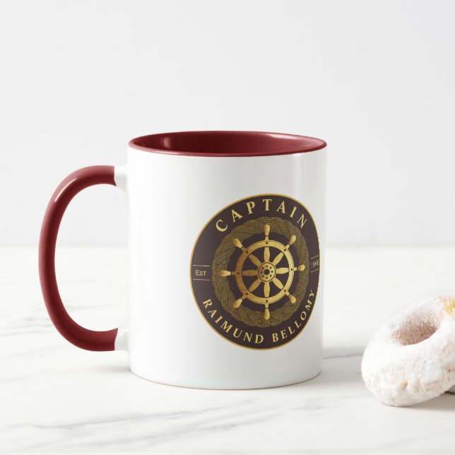 Mug Roue de navire en or (Avec donut)