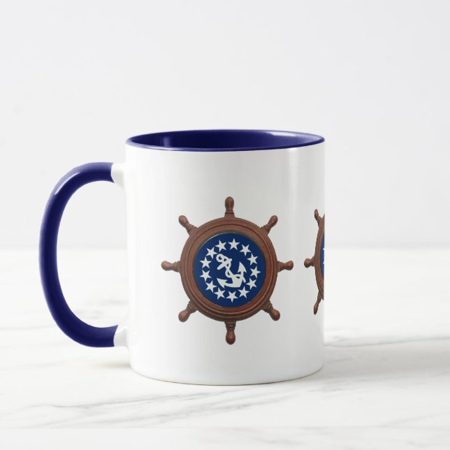 Mug Roue du navire, Ancre du pavillon du yacht et étoi (Gauche)