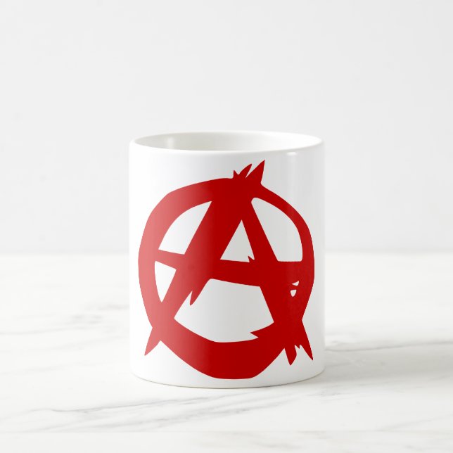Mug Rouge A de symbole d'anarchie et cercle sans règle (Centre)