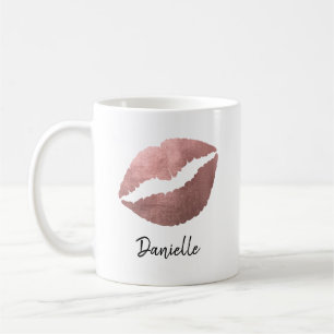 Mug Rouge à lèvres Rose Gold Kiss Print