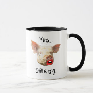 Mug Rouge à lèvres sur un porc