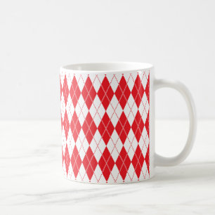 Mug Rouge à motifs de losanges du motif 1