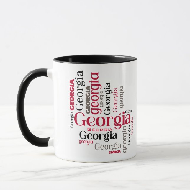 Mug Rouge Black Georgia Word Art (Gauche)