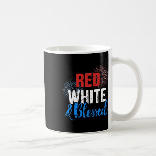 Mug Rouge Blanc Bénis pour la fête de l'indépendance d (Droite)