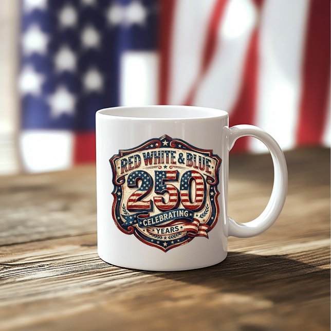 Mug Rouge, Blanc & Bleu 4 juillet (Créateur téléchargé)