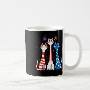 Mug Rouge Blanc Bleu Chats Usa Drapeau Feu 4 juillet