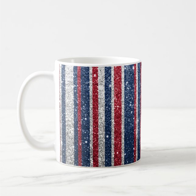 Mug Rouge Blanc Bleu Parties scintillant Stripes tenda (Gauche)