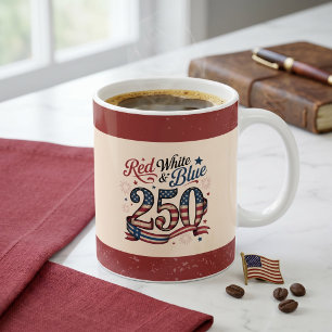 Mug Rouge Blanc Bleu Patriotique 4 Juillet 250