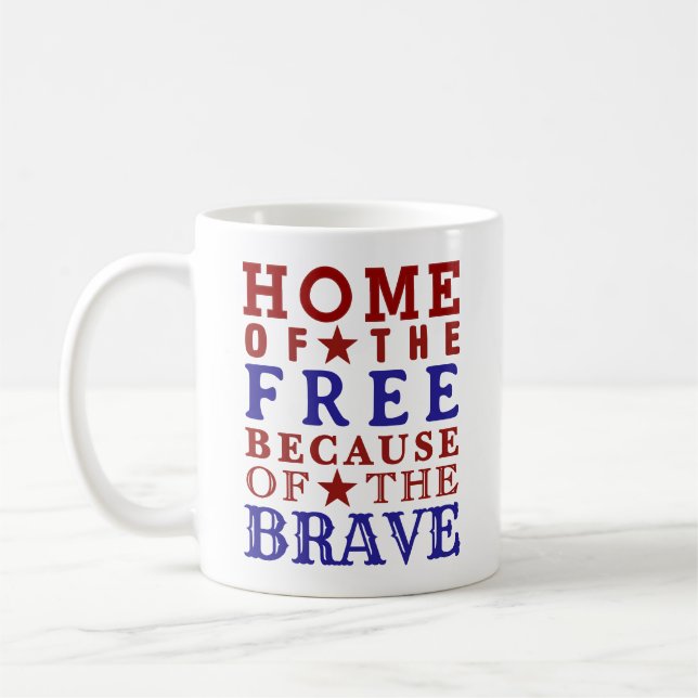 Mug Rouge Blanc Bleu Quatre Juillet (Gauche)