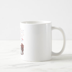 Mug Rouge Blanc Bleu T Rex Dinosaur Feu 4 juillet