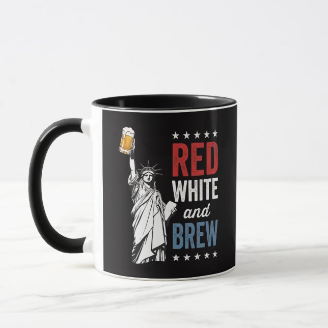 Mug Rouge Blanc et Bière 250e Anniversaire (Gauche)