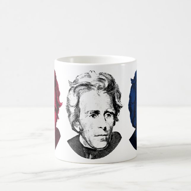 Mug Rouge, blanc, et bleu -- Andrew Jackson (Centre)