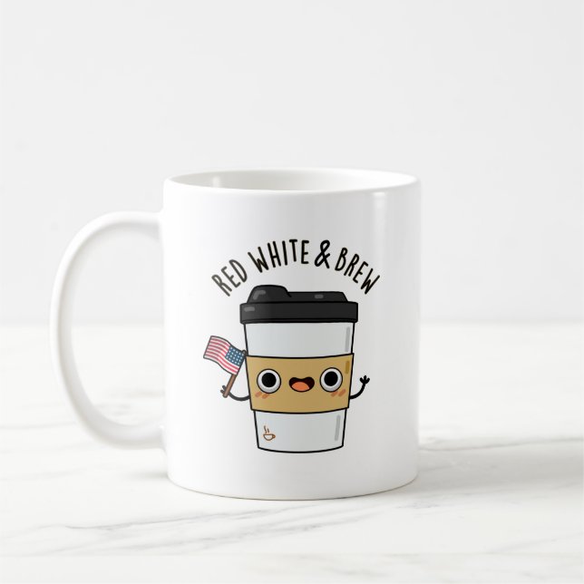Mug Rouge Blanc Et Brûler Drôle Drapeau Américain Pun  (Gauche)