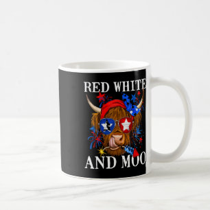Mug Rouge Blanc Et Moo Patriotique Vache Usa Drapeau D